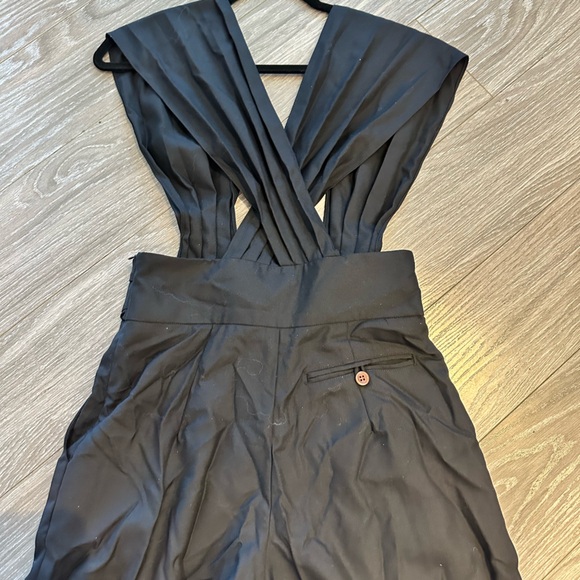 Rachel Comey Black Pleated Ballon Style Cinch Waist Tapered Hem Jumpsuit, Size 4 - Picture 7 of 11